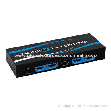 4 Ports HDMI Splitter, 1.4V, 4x2K, Up to 1,080P, 60Hz Video Resolution